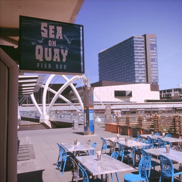 Sea on quay